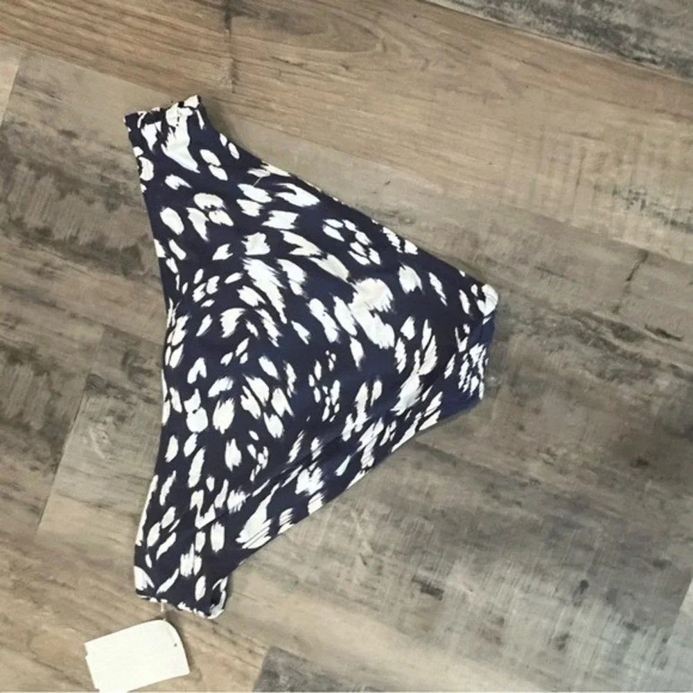La Blanca Navy White Floral Geometric Bikini Bottoms 2 Pack NWT Size 12